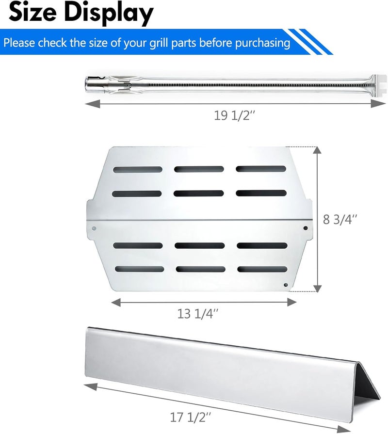 Grillflame Genesis E330 Grill Parts 7621 Flavorizer Bars Heat Deflector Sear Burner Replacement Parts for Weber Genesis 300 Parts E-310 E-330 S-330 S-310 E-320 Genesis 4 Burner Grill Parts 330 Sear Burner Tube - Image 2